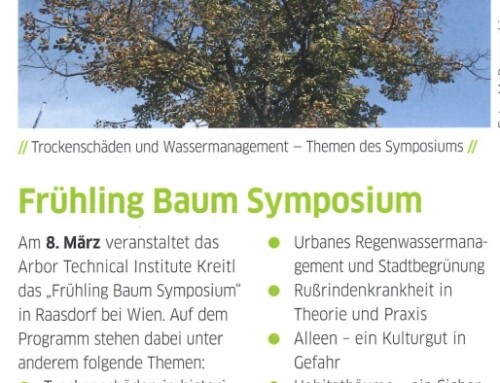 TASPO Baumzeitung: Ankündigung Frühling Baum Symposium 2024