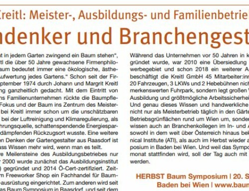 Natur & Umwelt Magazin: Baumdenker und Branchengestalter